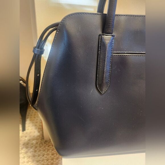 Radley London "Liverpool" Navy Blue  Leather Satchel/Crossbody Bag Ret.$348 - Picture 4 of 15